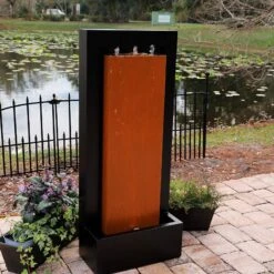 Andora 47 1/4" High Rust And Black LED Waterfall Fountain -Kenroy Shop andora 47 and one quarter inch high rust and black led waterfall fountain 85a39views2