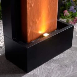 Andora 47 1/4" High Rust And Black LED Waterfall Fountain -Kenroy Shop andora 47 and one quarter inch high rust and black led waterfall fountain 85a39views3