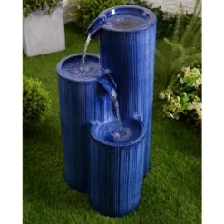 Antiguo 30" High Blue Ceramic Cascading Floor Fountain -Kenroy Shop antiguo 30 inch high blue ceramic cascading floor fountain 85a40views1