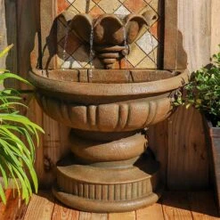 Armando 42 3/4" High Mosaic Patio Wall Fountain With Light 10 Armando 42 3/4" High Mosaic Patio Wall Fountain With Light -Kenroy Shop armando 42 and three quarter inch high mosaic patio wall fountain with light 78e80views2