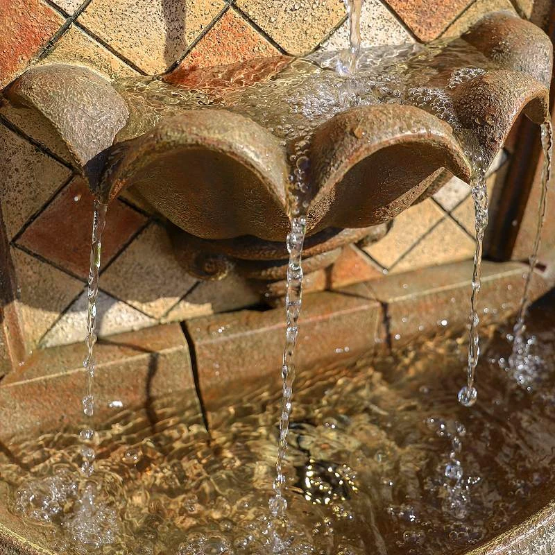 Armando 42 3/4" High Mosaic Patio Wall Fountain With Light 6 Armando 42 3/4" High Mosaic Patio Wall Fountain With Light - Image 5
