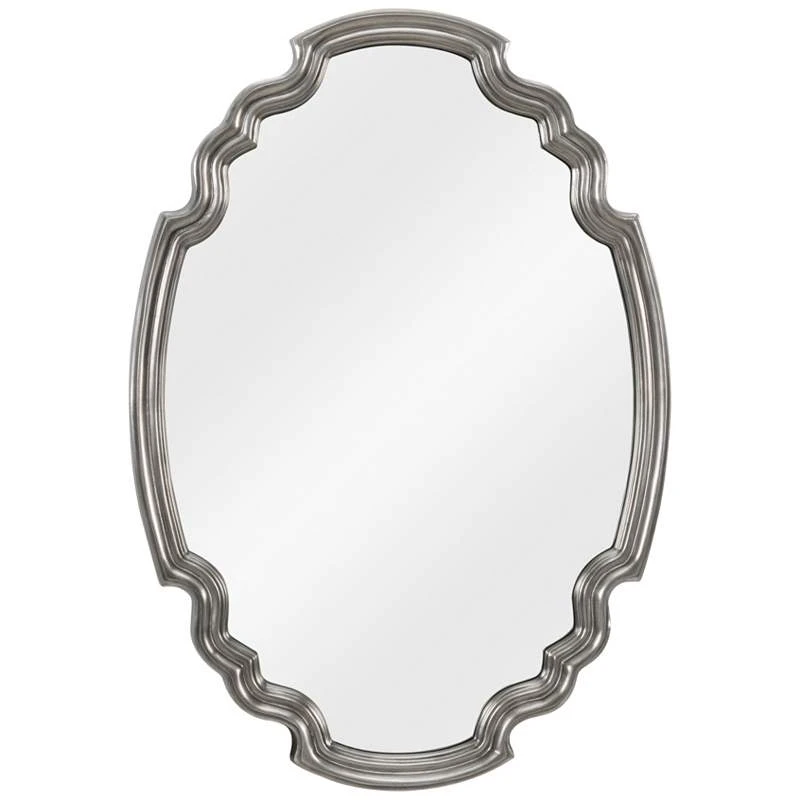 Backstage Antique Nickel 24 1/2" X 35 1/2" Oval Wall Mirror 4 Backstage Antique Nickel 24 1/2" X 35 1/2" Oval Wall Mirror - Image 2