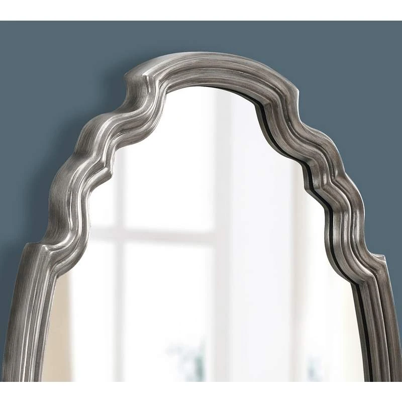 Backstage Antique Nickel 24 1/2" X 35 1/2" Oval Wall Mirror 6 Backstage Antique Nickel 24 1/2" X 35 1/2" Oval Wall Mirror - Image 4