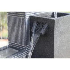Block Fall 33 1/2"H Black Gray Outdoor LED Floor Fountain 10 Block Fall 33 1/2"H Black Gray Outdoor LED Floor Fountain -Kenroy Shop block fall 33 and one half inchh black gray outdoor led floor fountain 194n6views1