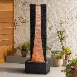 Kenroy Shop 21 Brilliant Falls 48" High Hammered Copper LED Floor Fountain