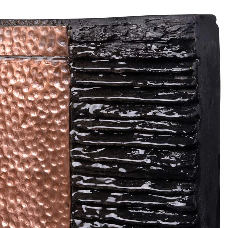 Brilliant Falls 48" High Hammered Copper LED Floor Fountain 6 Brilliant Falls 48" High Hammered Copper LED Floor Fountain - Image 4