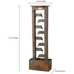 Channel 49" High Slate Stone Waterfall Fountain With Light 10 Channel 49" High Slate Stone Waterfall Fountain With Light -Kenroy Shop channel 49 inch high slate stone waterfall fountain with light 66k46views1