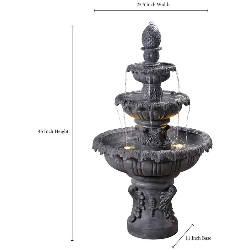 Ibiza 45" High 3-Tiered Traditional Fountain 4 Ibiza 45" High 3-Tiered Traditional Fountain - Image 2