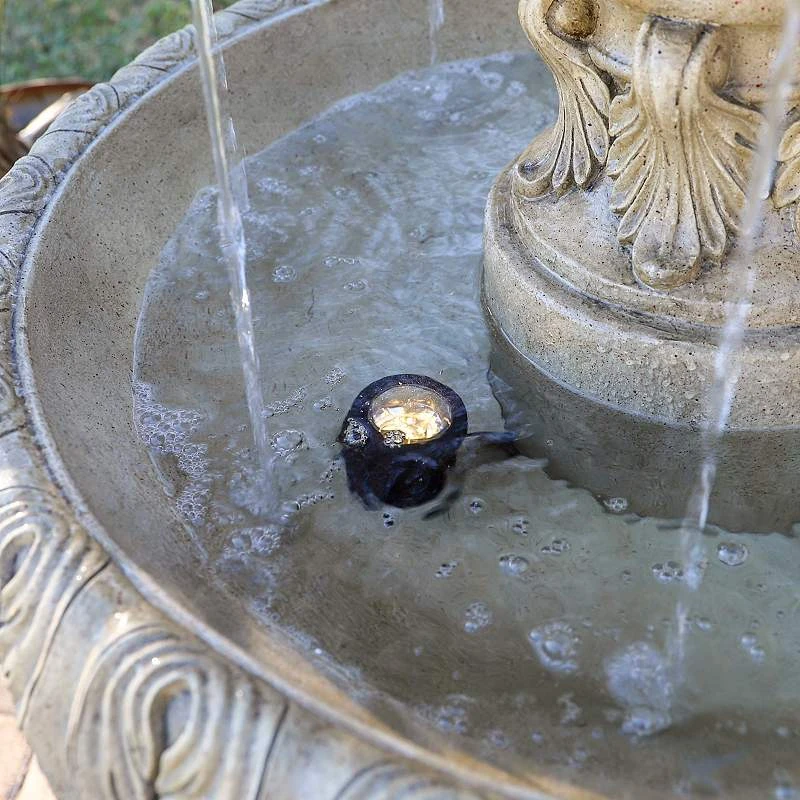 Ibiza 62" High Sandstone 3-Tier LED Outdoor Floor Fountain 6 Ibiza 62" High Sandstone 3-Tier LED Outdoor Floor Fountain - Image 4