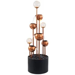 Icarus 47 1/4"H Copper And Black Cascading Floor Fountain