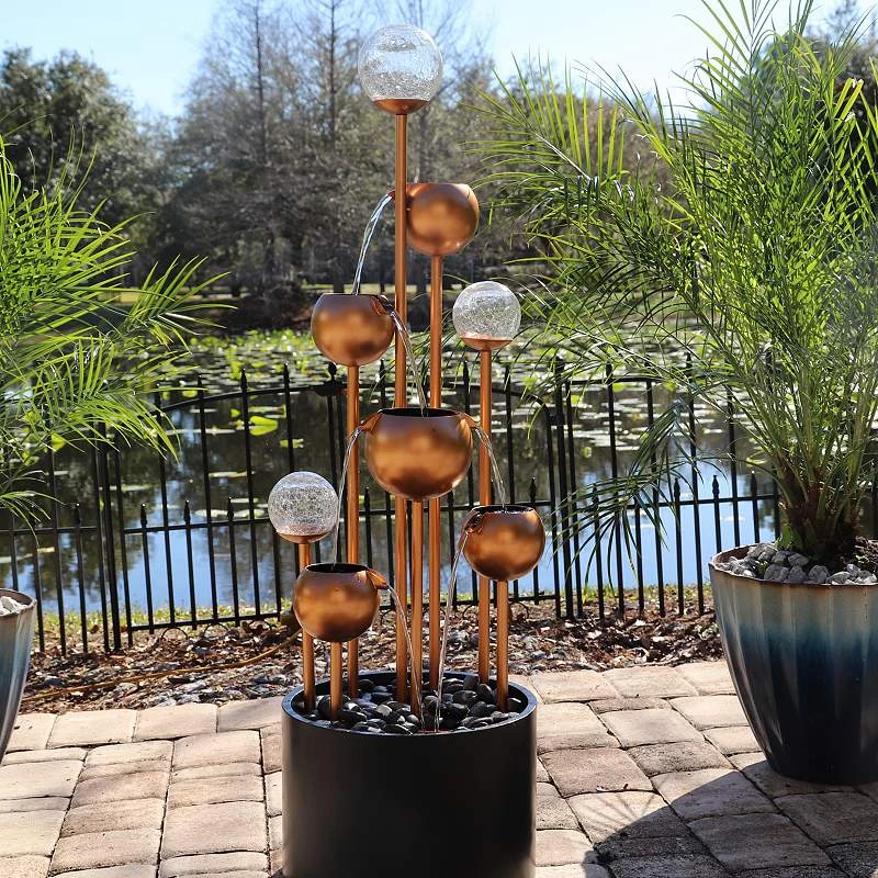 Icarus 47 1/4"H Copper And Black Cascading Floor Fountain 3 Icarus 47 1/4"H Copper And Black Cascading Floor Fountain - Image 2