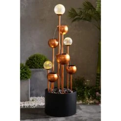 Icarus 47 1/4"H Copper And Black Cascading Floor Fountain 9 Icarus 47 1/4"H Copper And Black Cascading Floor Fountain -Kenroy Shop icarus 47 and one quarter inchh copper and black cascading floor fountain 85a53views2