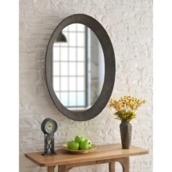 Kenroy Home Antillean Galvanized 27" X 37" Oval Wall Mirror