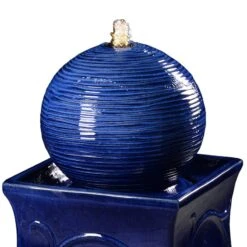 Kenroy Home Breanne 33 1/4" High Cobalt LED Floor Fountain -Kenroy Shop kenroy home breanne 33 and one quarter inch high cobalt led floor fountain 898h0views1