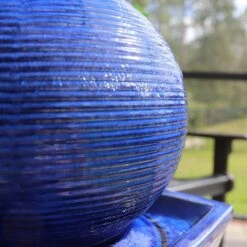 Kenroy Home Breanne 33 1/4" High Cobalt LED Floor Fountain -Kenroy Shop kenroy home breanne 33 and one quarter inch high cobalt led floor fountain 898h0views4