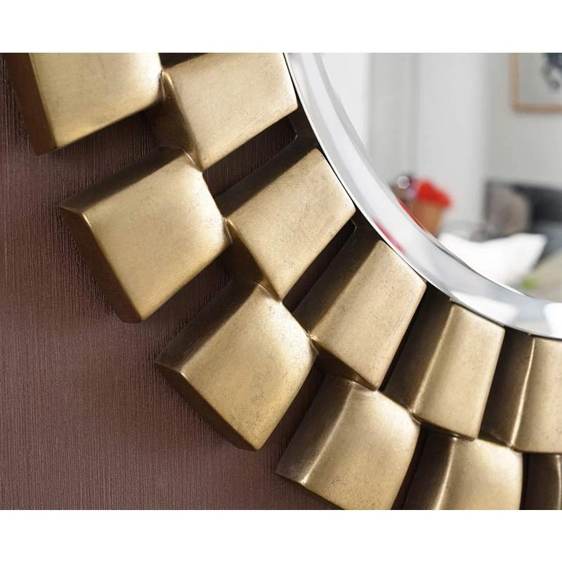 Kenroy Home Gilbert Antique Brass 36" Round Wall Mirror 6 Kenroy Home Gilbert Antique Brass 36" Round Wall Mirror - Image 4