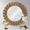 Kenroy Home Gilbert Gold 36" Round Wall Mirror