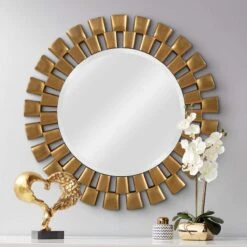 Kenroy Home Gilbert Gold 36" Round Wall Mirror