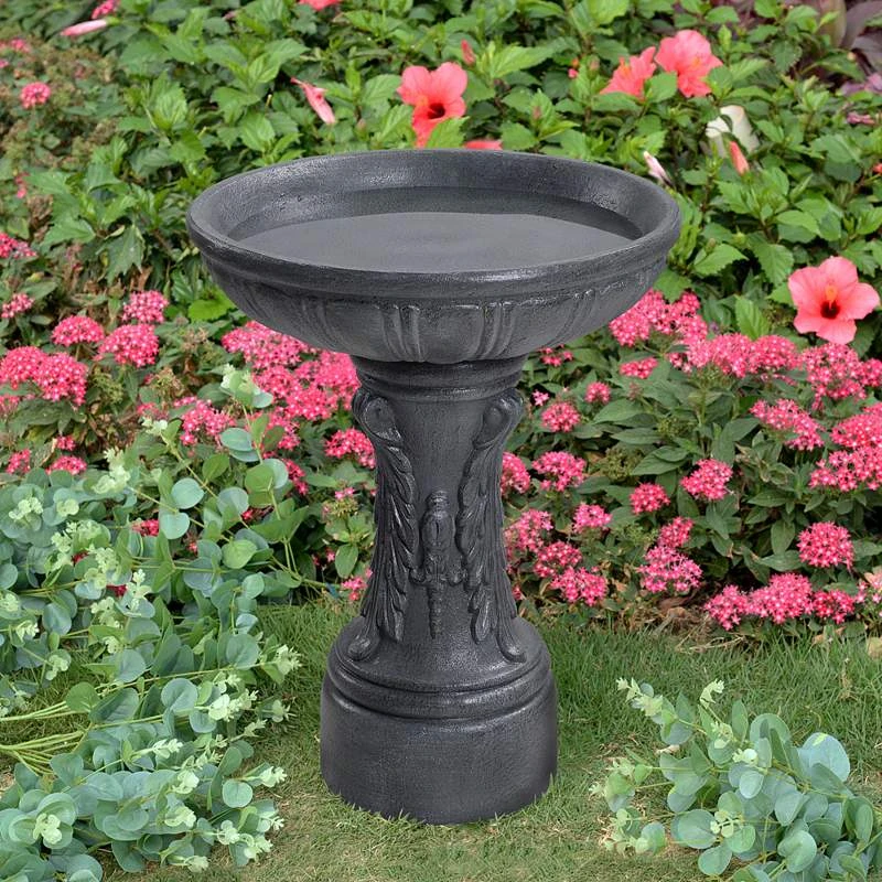 Kenroy Home Ibizia 21" High Zinc Outdoor Bird Bath 3 Kenroy Home Ibizia 21" High Zinc Outdoor Bird Bath