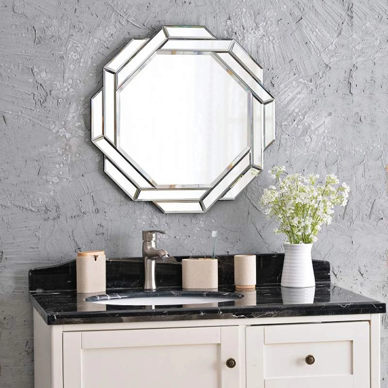 Kenroy Home Junction Glass 24" X 24" Wall Mirror 4 Kenroy Home Junction Glass 24" X 24" Wall Mirror - Image 2
