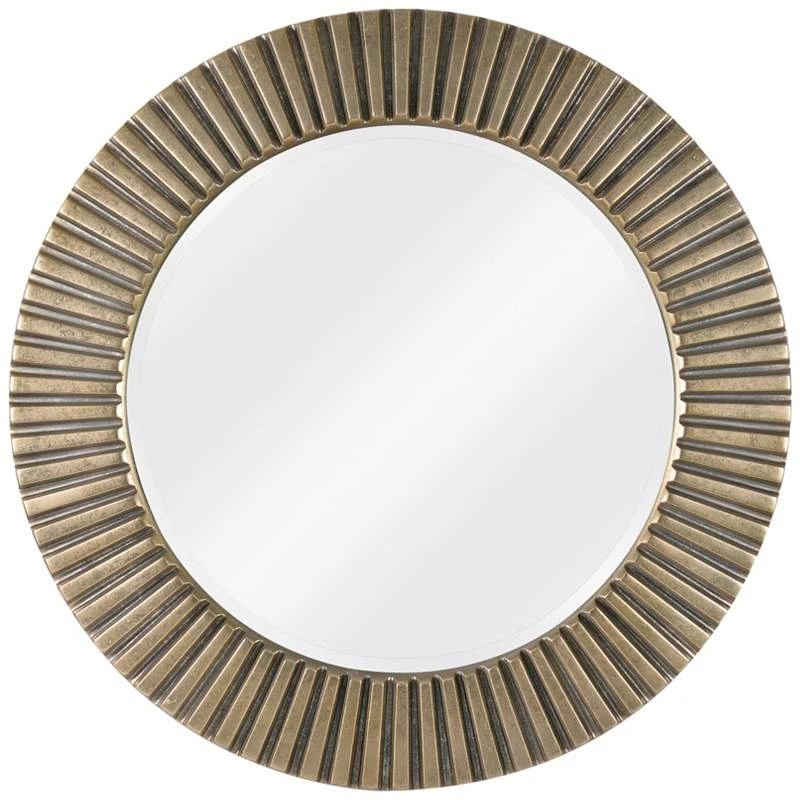 Kenroy Home North Antique Brass 34" Round Wall Mirror 4 Kenroy Home North Antique Brass 34" Round Wall Mirror - Image 2
