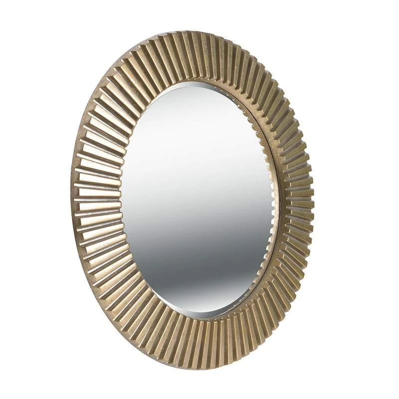 Kenroy Home North Antique Brass 34" Round Wall Mirror 5 Kenroy Home North Antique Brass 34" Round Wall Mirror - Image 3
