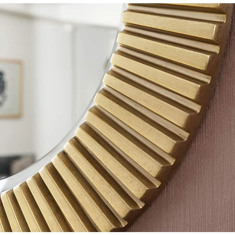 Kenroy Home North Antique Brass 34" Round Wall Mirror 9 Kenroy Home North Antique Brass 34" Round Wall Mirror - Image 7