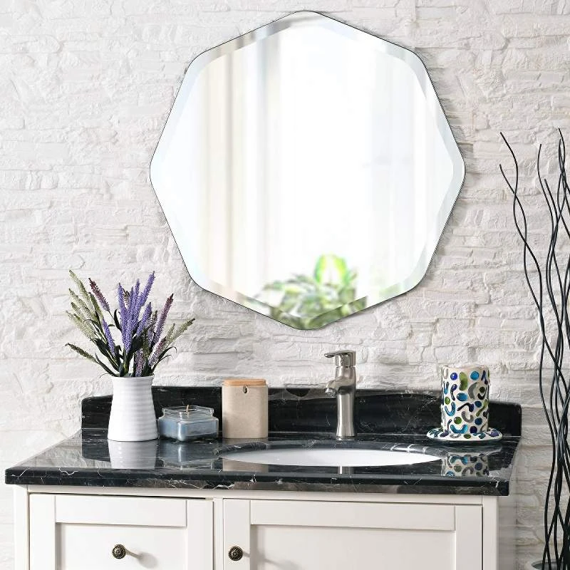 Kenroy Home Octavia Glass 28" X 28" Frameless Wall Mirror 4 Kenroy Home Octavia Glass 28" X 28" Frameless Wall Mirror - Image 2