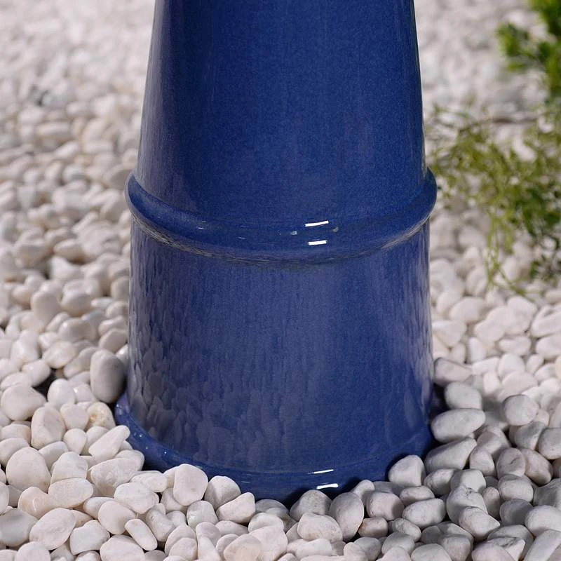 Kenroy Home Otaki 21 1/2"H Blue Ceramic Outdoor Bird Bath 8 Kenroy Home Otaki 21 1/2"H Blue Ceramic Outdoor Bird Bath - Image 6