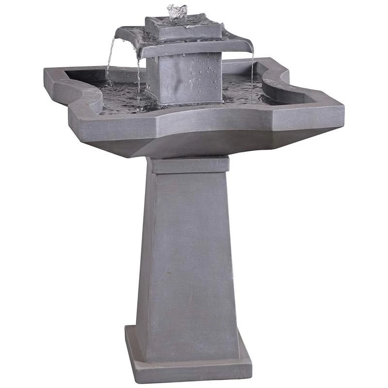 Kenroy Home Quad 31 1/2"H Concrete Outdoor Floor Fountain 3 Kenroy Home Quad 31 1/2"H Concrete Outdoor Floor Fountain