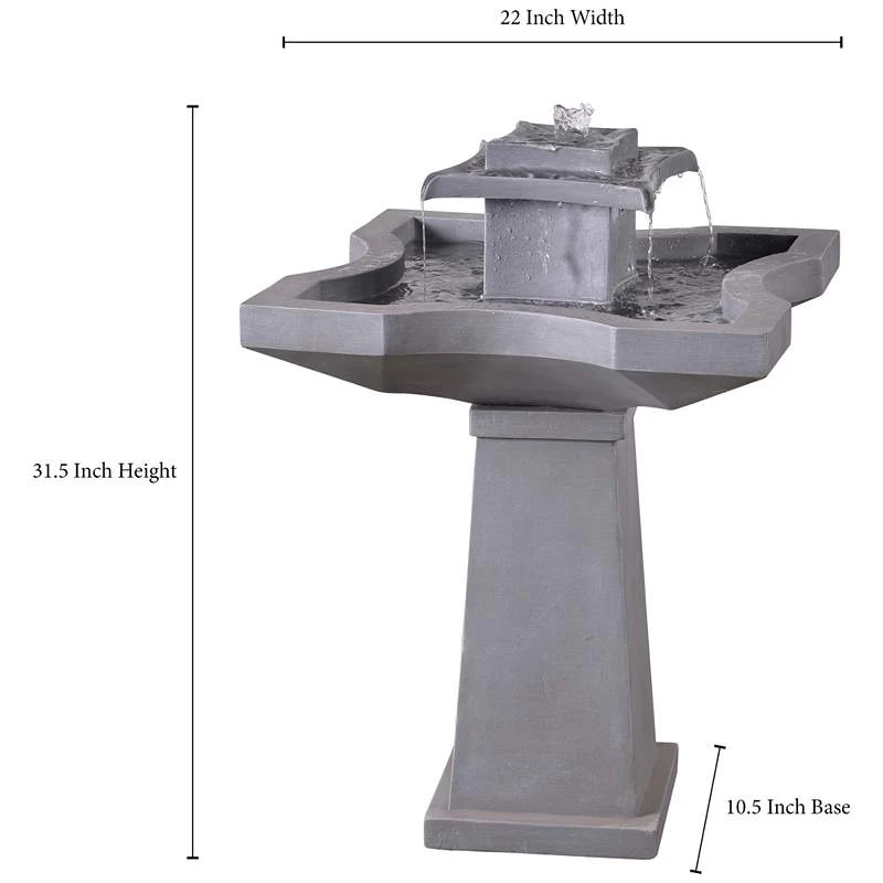 Kenroy Home Quad 31 1/2"H Concrete Outdoor Floor Fountain 4 Kenroy Home Quad 31 1/2"H Concrete Outdoor Floor Fountain - Image 2