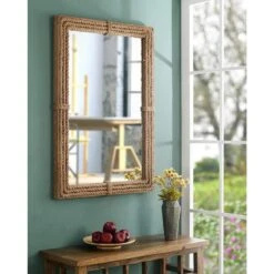 Kenroy Home Rudy Natural Rope 28" X 42" Wall Mirror