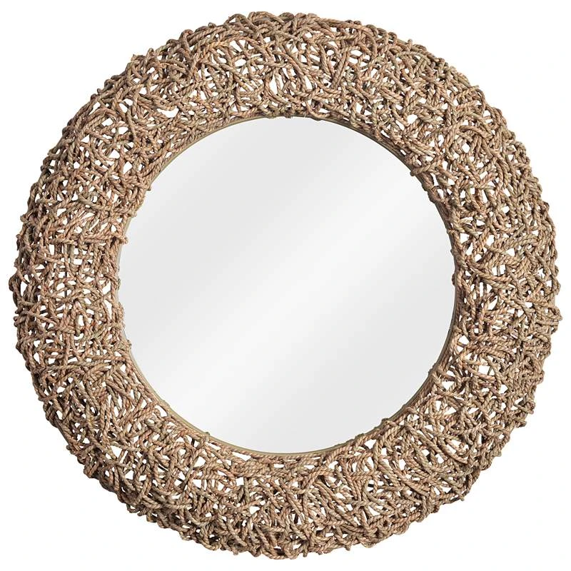 Kenroy Home Seagrass 33" Round Rope Wall Mirror 4 Kenroy Home Seagrass 33" Round Rope Wall Mirror - Image 2