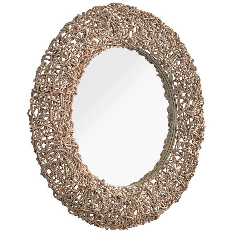 Kenroy Home Seagrass 33" Round Rope Wall Mirror 5 Kenroy Home Seagrass 33" Round Rope Wall Mirror - Image 3