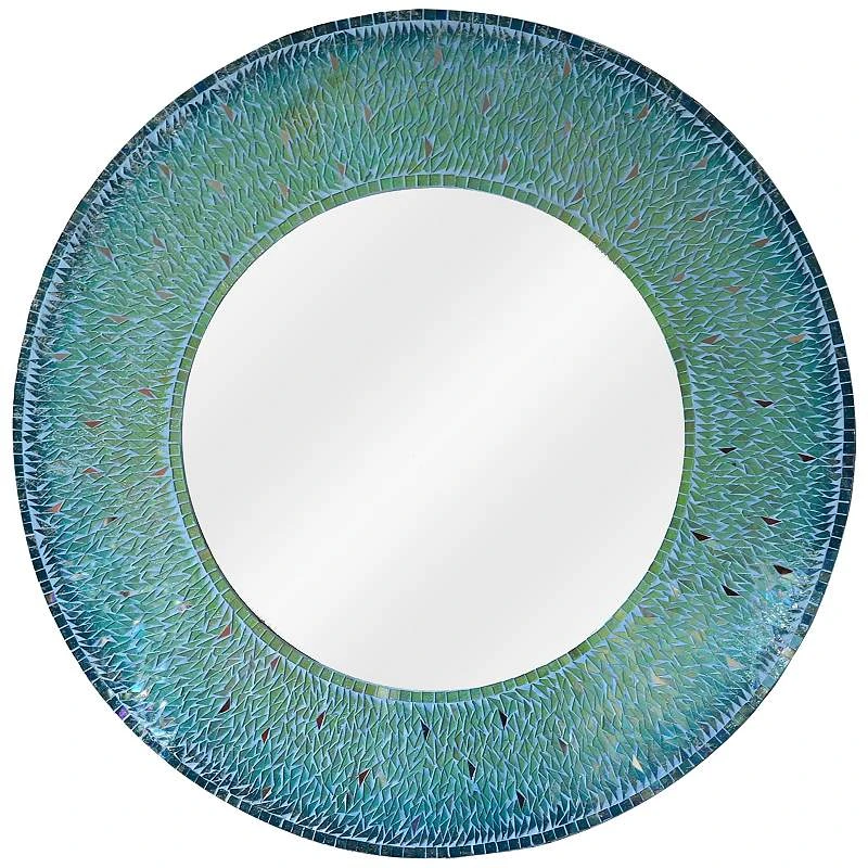 Kenroy Home Seashore Teal 34" Round Wall Mirror 4 Kenroy Home Seashore Teal 34" Round Wall Mirror - Image 2