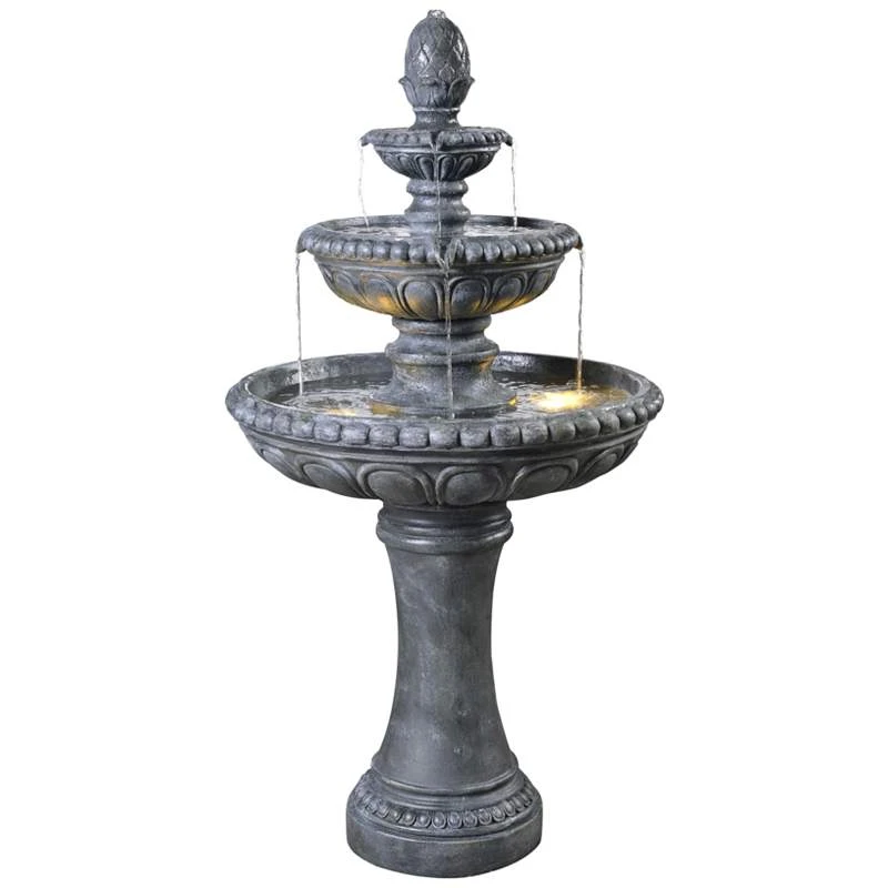 Kenroy Home Tucson 46" High Zinc 3-Tier LED Floor Fountain 4 Kenroy Home Tucson 46" High Zinc 3-Tier LED Floor Fountain - Image 2
