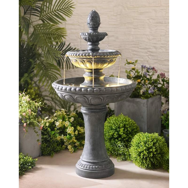 Kenroy Home Tucson 46" High Zinc 3-Tier LED Floor Fountain 3 Kenroy Home Tucson 46" High Zinc 3-Tier LED Floor Fountain