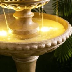 Kenroy Home Tucson 65"H Sandstone 4-Tier LED Floor Fountain -Kenroy Shop kenroy home tucson 65 inchh sandstone 4 tier led floor fountain 85a41views4