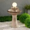 Knight 26 1/2" High Ivory Ceramic 2-Tier LED Floor Fountain 1 Knight 26 1/2" High Ivory Ceramic 2-Tier LED Floor Fountain -Kenroy Shop knight 26 and one half inch high ivory ceramic 2 tier led floor fountain 85a32cropped