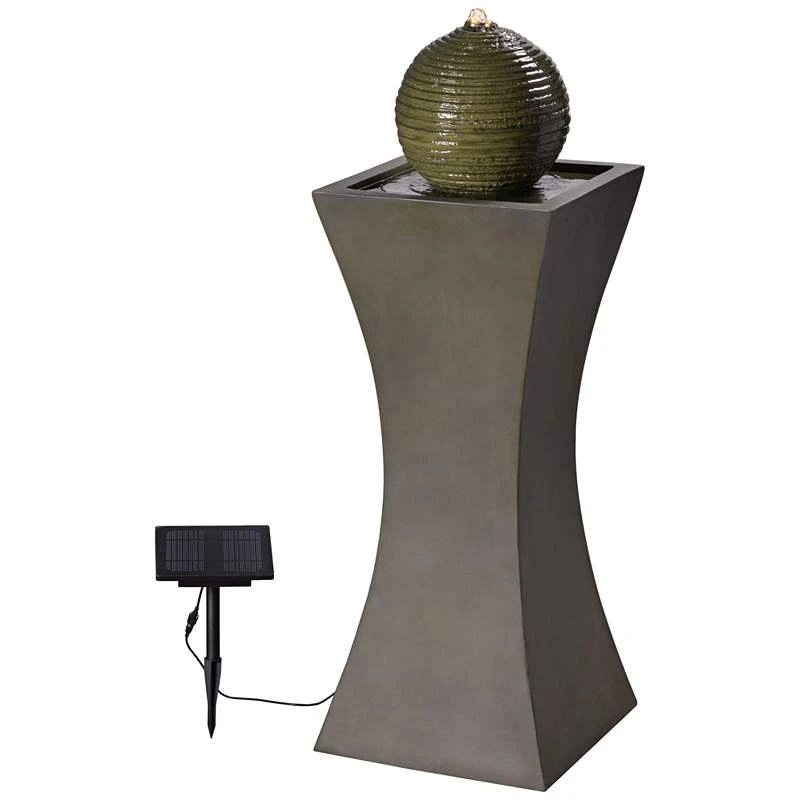 Moss Stone 39 1/2" High Solar LED Bubbler Fountain 4 Moss Stone 39 1/2" High Solar LED Bubbler Fountain - Image 2