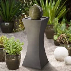 Moss Stone 39 1/2" High Solar LED Bubbler Fountain