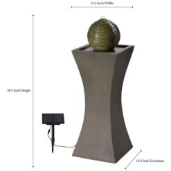Moss Stone 39 1/2" High Solar LED Bubbler Fountain 10 Moss Stone 39 1/2" High Solar LED Bubbler Fountain -Kenroy Shop moss stone 39 and one half inch high solar led bubbler fountain 66k47views1