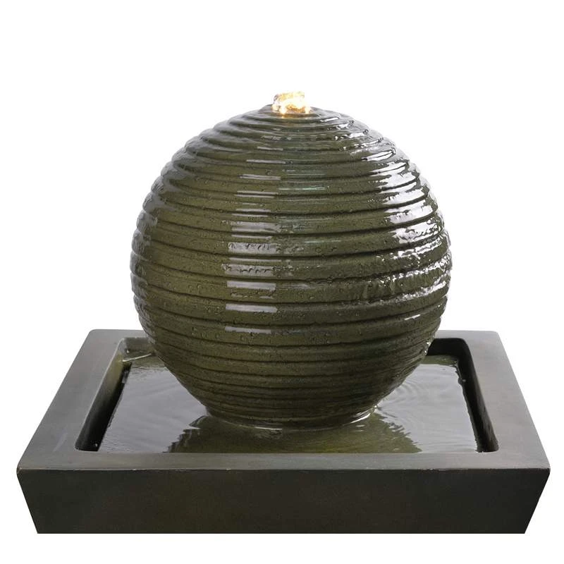 Moss Stone 39 1/2" High Solar LED Bubbler Fountain 7 Moss Stone 39 1/2" High Solar LED Bubbler Fountain - Image 5