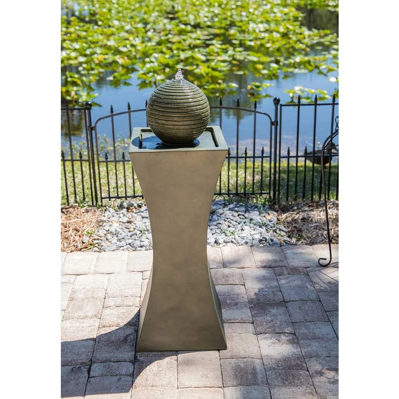 Moss Stone 39 1/2" High Solar LED Bubbler Fountain 8 Moss Stone 39 1/2" High Solar LED Bubbler Fountain - Image 6