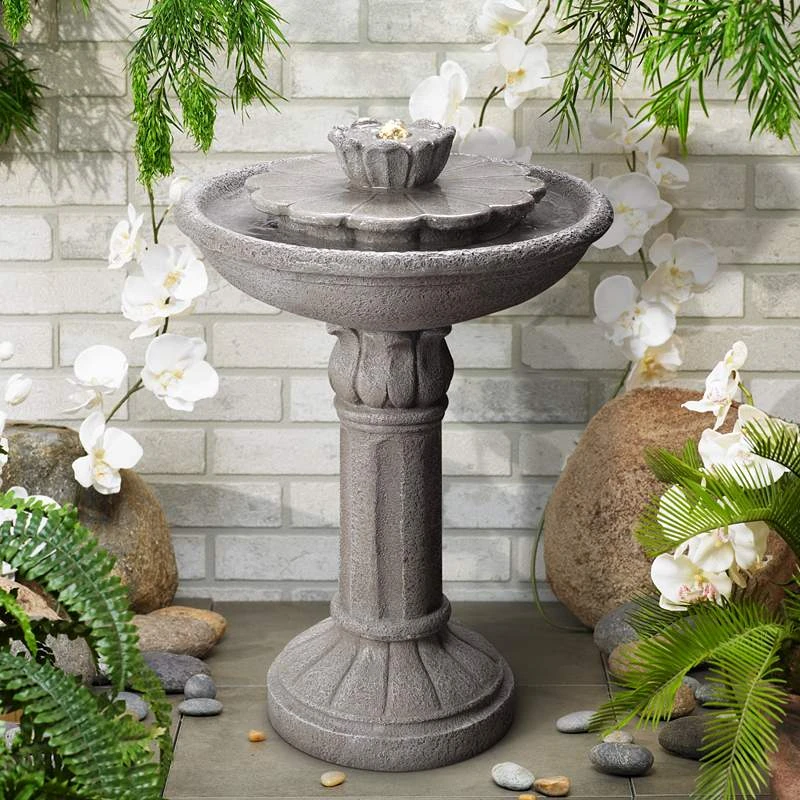 Nymph 25 1/2" High Weathered Stone Patio Bubbler Fountain 3 Nymph 25 1/2" High Weathered Stone Patio Bubbler Fountain