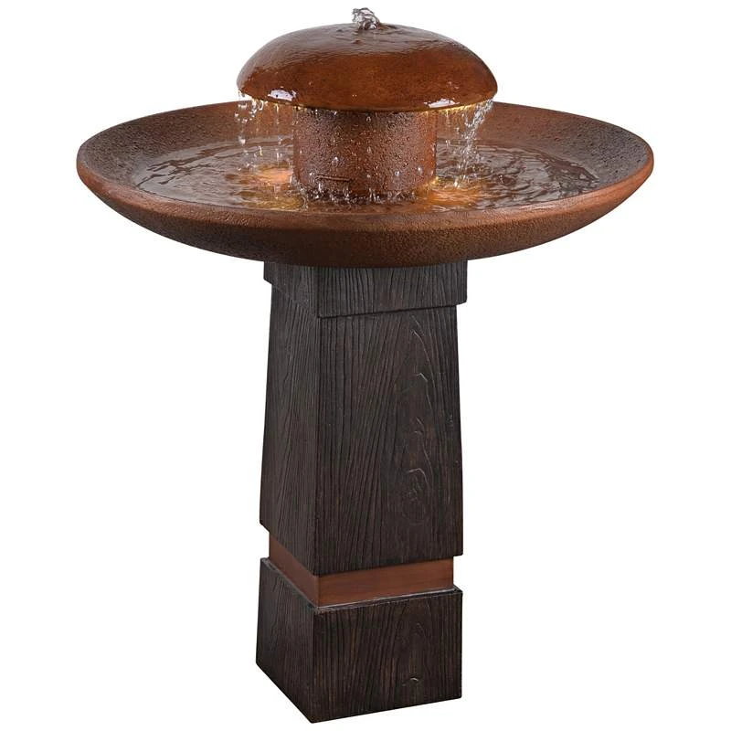 Oswego 31 1/2" High Rustic Modern Rain Fountain With Light 4 Oswego 31 1/2" High Rustic Modern Rain Fountain With Light - Image 2