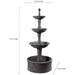 Palace 70" High Tiered Outdoor Courtyard Garden Fountain 10 Palace 70" High Tiered Outdoor Courtyard Garden Fountain -Kenroy Shop palace 70 inch high tiered outdoor courtyard garden fountain 66j03views1