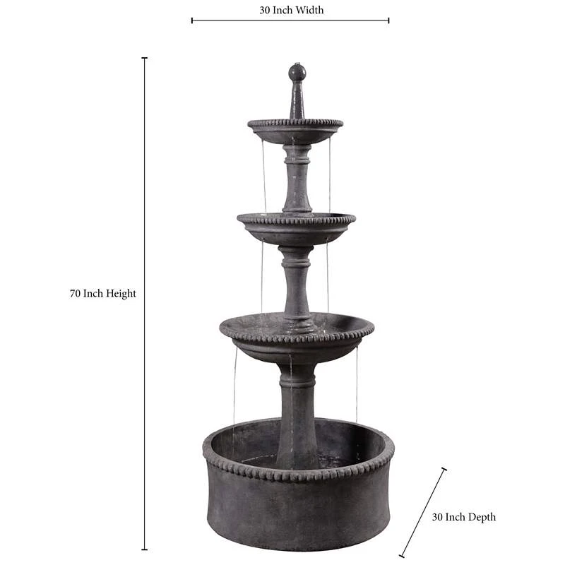 Palace 70" High Tiered Outdoor Courtyard Garden Fountain 5 Palace 70" High Tiered Outdoor Courtyard Garden Fountain - Image 3