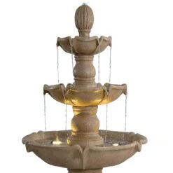 Plantation 62"H Sandstone 3-Tier Outdoor LED Floor Fountain 10 Plantation 62"H Sandstone 3-Tier Outdoor LED Floor Fountain -Kenroy Shop plantation 62 inchh sandstone 3 tier outdoor led floor fountain 857h0views1