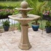 Riviera 56" Sandstone 3-Tier Bubbler Fountain With LED Light 1 Riviera 56" Sandstone 3-Tier Bubbler Fountain With LED Light -Kenroy Shop riviera 56 inch sandstone 3 tier bubbler fountain with led light 66k57cropped